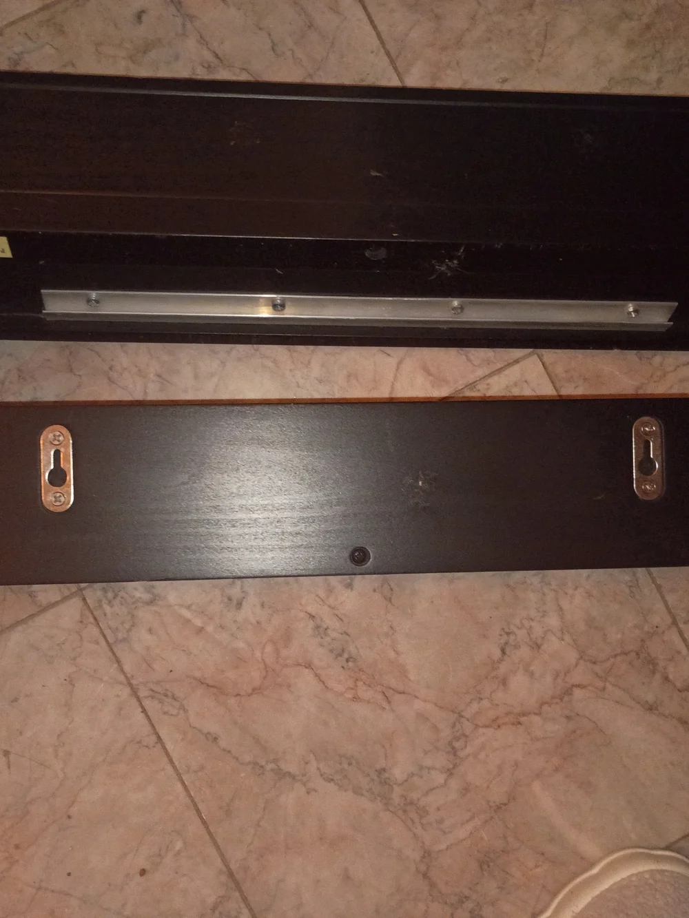 Pottery Barn Black Decorative Wall Panel Set of floating shelves